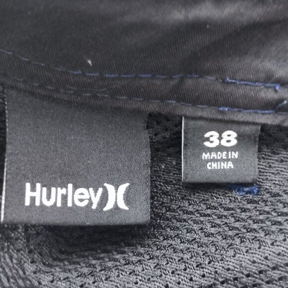 Hurley lightweight summer flat front short darker blue men's size 38 - Picture 5 of 10